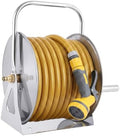 Heavy Duty Stainless Steel Garden Hose Reel Wall Floor Mountable Water Hose Storage Organizer with 6.5FT Leader Pipe for Backyard Garage Lawn Watering by Anvazise