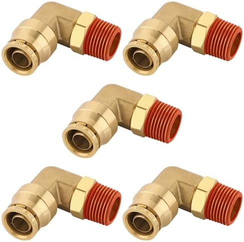 90° Swivel Male Elbow, 1/2" Tube x 3/8" NPT, DOT Approved 5PCS by BOERAY