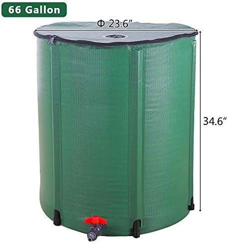 Bonnlo 66 Gallon Portable Rain Barrel, Collapsible Water Storage Tank, Water Collector Rainwater Water Storage Container with Filter Spigot Overflow Kit - Image 3