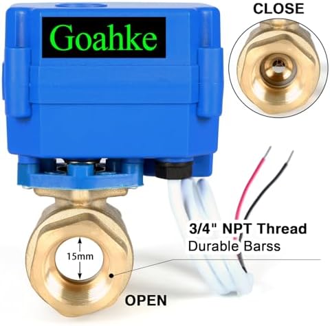 Motorized Ball Valve 3/4"Brass Standard Port,9-24V AC/DC 2Wire Auto Return - Image 6