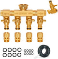 Morvat Heavy Duty 4 Way Brass Hose Splitter, Quick Connector Rotating Arms by Morvat