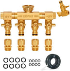 Morvat Heavy Duty 4 Way Brass Hose Splitter, Quick Connector Rotating Arms by Morvat