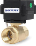 1" Motorized Ball Valve Brass - 2 Wire Auto Return Electric Water Valve with Full Port, 9-24V AC/DC Automatic Ball Valve, IP67 by movafaFH