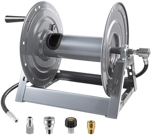 M MINGLE Pressure Washer Hose Reel 300ft x 3/8" / 500ft x 1/4", Heavy Duty by MMINGLE