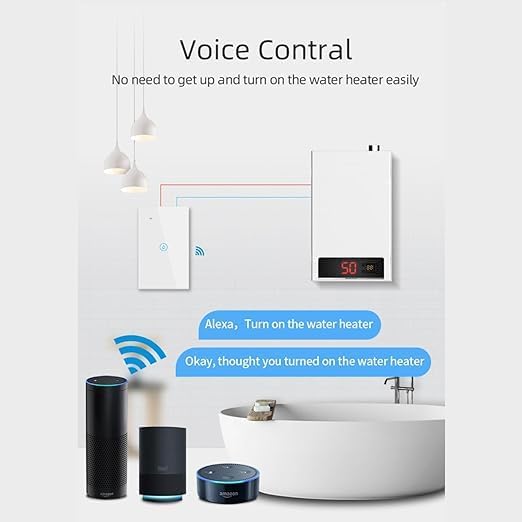Homekit US 20A Smart Water Heater Switch,Glass Touch Panel,Works with Apple Homekit, Neutral line Needed - Image 3