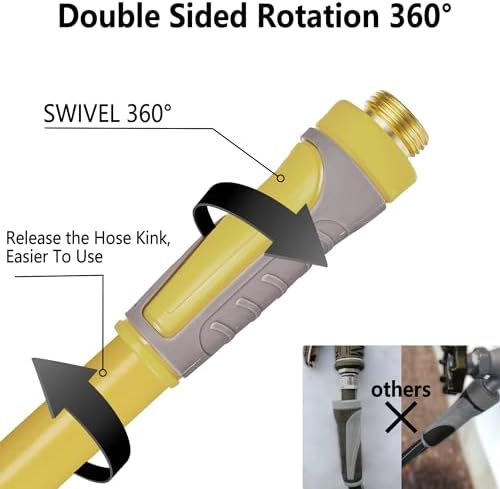 Hybrid Garden Hose 100 FT x 5/8",Heavy Duty Water Hose With 3/4" Solid Brass Fittings, No-Tangle & No-Kink,Tough & Flexible,Durable& Lightweight,Non-Expanding Garden Hoses for Yard, Outdoor, RV - Image 4