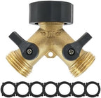 Garden Hose Splitter Hose Splitter Brass 2 Way Garden Connector 3/4 Thread Y Shape Spigot Adapter Water for Farm by Unknown