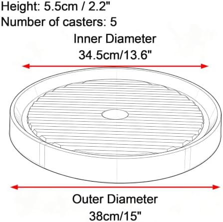 Plastic Trays for Plants with Wheels, Drip Trays for Potted Plants, 2 Pcs - Image 2