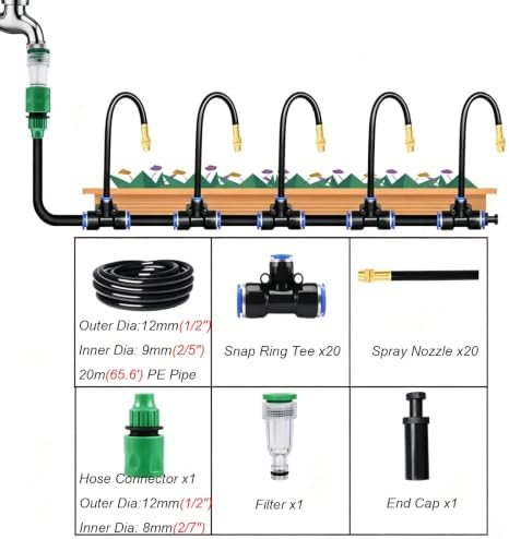 DIY Above Ground Plant Misting Watering System, Efficient Sprinkler Kit for Garden, Lawn, Greenhouse, Automatic Irrigation, Easy Setup, Water-Saving Solution - Image 7