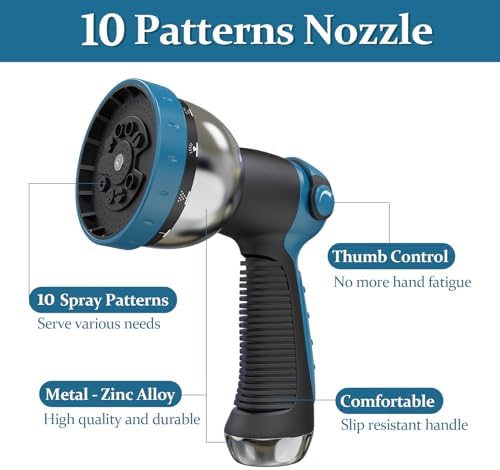 Garden Hose 50 ft, Made of TPE (BetterThan PVC/Hybrid Polymer), Lightweight yet Durable Water Hose with Ergonomic Grip, Drinking Water Safe Material, All-Weather, 3/4" GHT Fittings - Image 4
