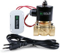 U.S. Solid Smart WiFi Solenoid Valve, 3/4 in Brass, AC 110 V, App-Controlled, Normally Closed, FKM Seal, 7.6 Cv, Manual Switch, Schedule and Loop Timer by USSolid