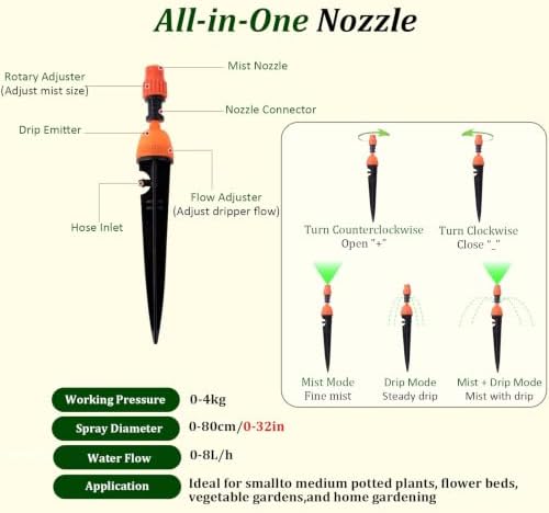 Garden Watering Hose Spray Misting, Drip Irrigation System Kit - Image 3