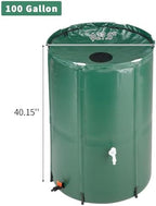 Rain Barrel Water Collector, 100 Gallon Folding Rainwater Barrel with Mesh Cover, Rainwater Collection System with Spigot & Hose Connection, Collapsible Water Storage Container for Garden, Green - Image 6