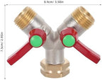 Operitacx 1 Set Y Garden Hose Splitter With Shut-Off Valve - 2 Way Water Adapter - Brass Hose Connector - Tap Divider for Outdoor Lawn Yard Irrigation - Image 2