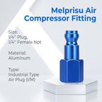 14PCS Type C Air Fittings Connect, 1/4 NPT Aluminum Quick Connect Air Fittings, Automotive Airs Plug & Coupler Set Airs Hose Fitting for Airr Compressor Fitting Kit Aluminum T - Image 6