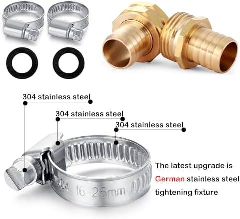 SIGURANTA Garden Hose Repair Connector with Clamps Hose End Repair Kit,3/4" Barb Garden Hose Fittings Male and Female brass garden hose ends (3/4"Barb-10 Set) - Image 3