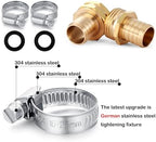 SIGURANTA Garden Hose Repair Connector with Clamps Hose End Repair Kit,3/4" Barb Garden Hose Fittings Male and Female brass garden hose ends (3/4"Barb-10 Set) - Image 3