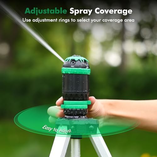 RESTMO Gear Drive Sprinkler with Metal Tripod Base for Large Area Watering - Image 5