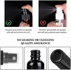 2oz Glass Spray Bottle, Fine Mist Boston Glass Bottles with Black Fine Mist Sprayer Small Clear Bottles for Essential Oils, Bath, Beauty, Hair & Cleaning, UV Black, Pack of 24 - Image 3