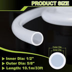 METALLIXITY Silicone Tubing 1/2" ID x 5/8" OD x 33Ft High Temp Clear - Image 2