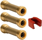 QuickFitting 1/2" Brass Push-to-Connect Slip Repair Coupling, 3 Pack by QuickFitting