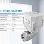 BACOENG Motorized Ball Valve, 3/4" DN20 Electrical Ball Valve, 2 Way 110VAC Stainless Steel Electric Water Valve - Image 5