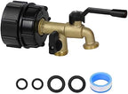 Upgrade Double Outlet IBC Tote Fittings, 275 330 Gallon IBC Tote Tank Hose Adapter 2.36" Fine Thread Water Tote Tank Hose Adapter, IBC Tote to Garden Hose Adapter for IBC Tote Water Tank by KAKSEY