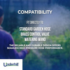 Underhill Precision Cloudburst Garden Water Hose Nozzle, Sprayer, 48 GPM 80 PSI, 3/4-Inch Thread Inlet, Heavy-Duty Brass and Rubber, HN4800 - Image 4