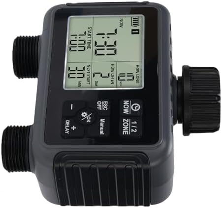 2 Zone Programmable Water Timer with Rain Delay Manual Auto Modes LED Display IPX5 for Lawn Garden Irrigation Hose Timer - Image 5