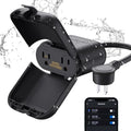ELEGRP PQR21 Outdoor Smart Dimmer Plug Waterproof IP66, Smart WiFi Plug with 2 Individually Sockets, Compatible with Alexa & Google Assistant, Outdoor Dimmer for String Lights, UL Listed, 1 Pack by ELEGRP%7CELEGROUP