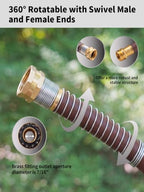 Wiseflow Garden Hose 75FT x 5/8", Heavy Duty Rubber Hose, Water Hose with Five Layered Braiding, Male Female Fittings, 1000PSI Burst, 300PSI Working for Yard, Car Wash, Pets (Brown) - Image 4