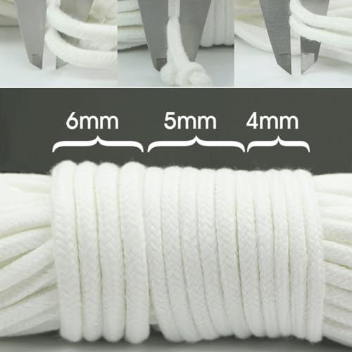 10m White Potted Water Absorbent Polyester Rope Self Watering Wick Cord, for DIY Round Automatic Waterer Soil Moisturizing Part(Length 10m(Dia 4mm)) - Image 2