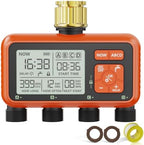 Sprinkler Timer 4 Zone with Brass Inlet Water Timer for Garden by XinFutureSprinklerTimer