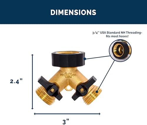 Morvat Garden Hose Splitter with Comfortable Rubber Grip Shut Off Valves, Heavy Duty Brass Connector, Water Tap, Y Splitter, 2 Valves, Outlet, Spigot, Includes 8 Extra Washers & Teflon Tape, 4-Pack - Image 4