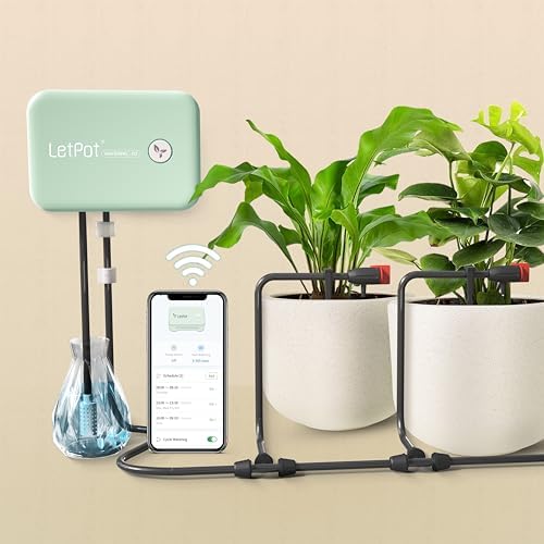 LetPot Automatic Watering System for Potted Plants, [Wi-Fi & App Control] Drip Irrigation Kit System, Smart Plant Watering Devices for Indoor Outdoor, Water Shortage Remind, IPX66, Green by LetPot