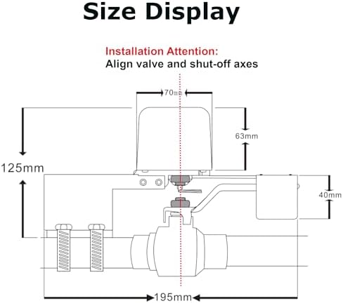 Upgrade Zigbee 3.0 Smart Water Valve Shutoff Reinforced Mounting Arm Durable Metal Gear (TUYA/SmartThings Hub), Alexa/Google Compatible, 2.4 GHz, Motorized Ball Valve Actuator - Image 3