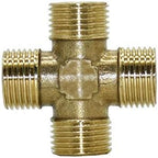 Quick Connect Garden Hose Male Thread 1/2 Inch Cross Joint Brass 4-way Manifold Threaded Joint Pipe 10Pcs (Color : Gold) by Unknown