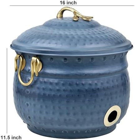 LifeSmart Garden Hose Storage Holder Pot with Lid Antique Green | Expandable Water Hose Container 12 x 16 inches Hold up To 100 ft Outdoor or Indoor Use - Image 2
