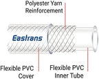 EASTRANS 1/2" ID x 50ft High Pressure Braided Tubing Clear Vinyl Hose - Image 4