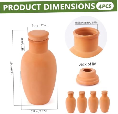 4-Pack Terracotta Watering Pots, Self Watering Globes for Plants - Automatic Plant Water System with Clay Irrigation Spikes for Indoor & Outdoor Potted Plants Terracotta Pots - Image 4