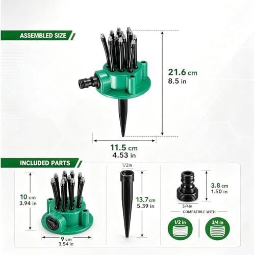 Garden Sprinkler | 360 Degree Rotating Water Saving Kit,Garden Sprinklers Irrigation System Kit,for Outdoor Home Commercial Residential Gardening Planting - Image 6