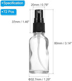 PATIKIL 1oz Glass Spray Bottles, 72pcs Nozzle Leak Proof Empty Water Mist Stream Sprayer for Cleaning Solutions Plants Hair, Clear Black - Image 2