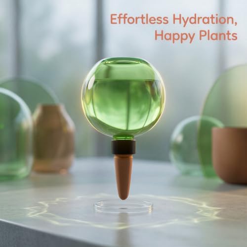 6 Pack Self Watering Globes, 17 oz Plant Watering Globes with Terracotta Stakes, 6.7 x 3.9 in Automatic Plant Waterer Indoor Bulbs for Vacation, Large Capacity Irrigation for Successive Feeding - Image 4