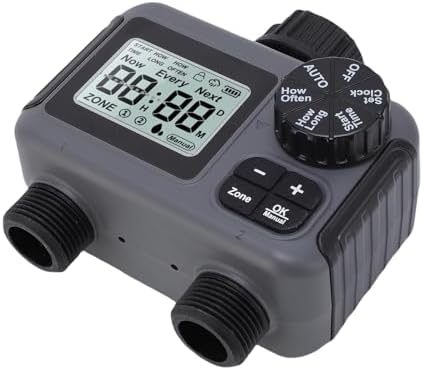 Water Timer for Garden Hose, 2 Zone IPX5 Sprinkler Timer, Programmable Garden Hose with Rain Delay Manual Watering for Lawn Yard - Image 2