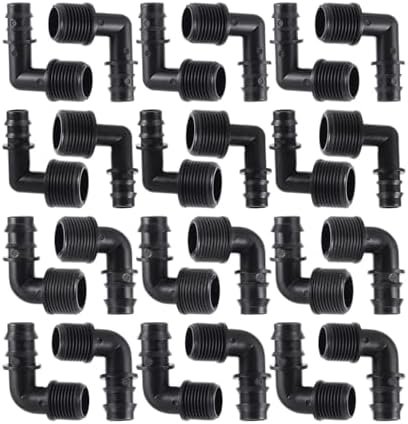 1/2" 3/4" Male Thread To DN16 DN20 Pipe Barb Elbow Connector Micro-Spray Drip Irrigation System Accessories(3I4 M-Thread To DN16,50Pcs) - Image 2
