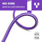 SERENITY 50ft Flat-to-Round Purple Garden Hose – Lightweight, No-Kink, Abrasion-Resistant TPV Hose with Durable Aluminum Couplings, Spray Nozzle & Hose Mender, Ideal for Home & Garden Watering - Image 5
