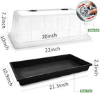 5 Pack 1020 Plant Tray with Tall Dome (7.3 inch), Plastic Flat Seed Starter Tray with Humidity Domes, Heavy Duty 1020 Trays with Lid, Durable Carrying Seedling Starting Tray for Planting (Black) - Image 2