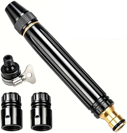 Home High Pressure Hose Nozzle Car Wash Water Gun, with 360°Adjustable 3-Mode Spray,Duty Metal Garden Hose Nozzle with Leak Proof Brass Connector for Car Wash, Lawn, Patio Cleaning(1PC) by Unknown