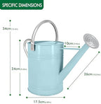 1.7 Gallon Metal Watering Can with Removable Spout, Durable Galvanized Steel Water Can for Indoor Outdoor Garden Plants (Blue) - Image 2