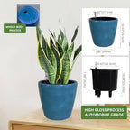 Dexceder 11x10 Self Watering Planter (Peacock Blue Gradient) - Image 3